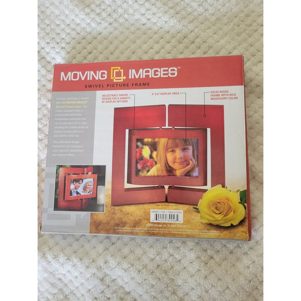 Moving Images 4x6 Mahogany Wood Swivel Picture Frame  Brand New in Box(Set of 2)